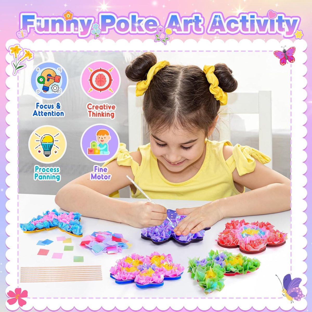Apasă și creează – Set creativ magic pentru realizarea florilor (4–9 ani)