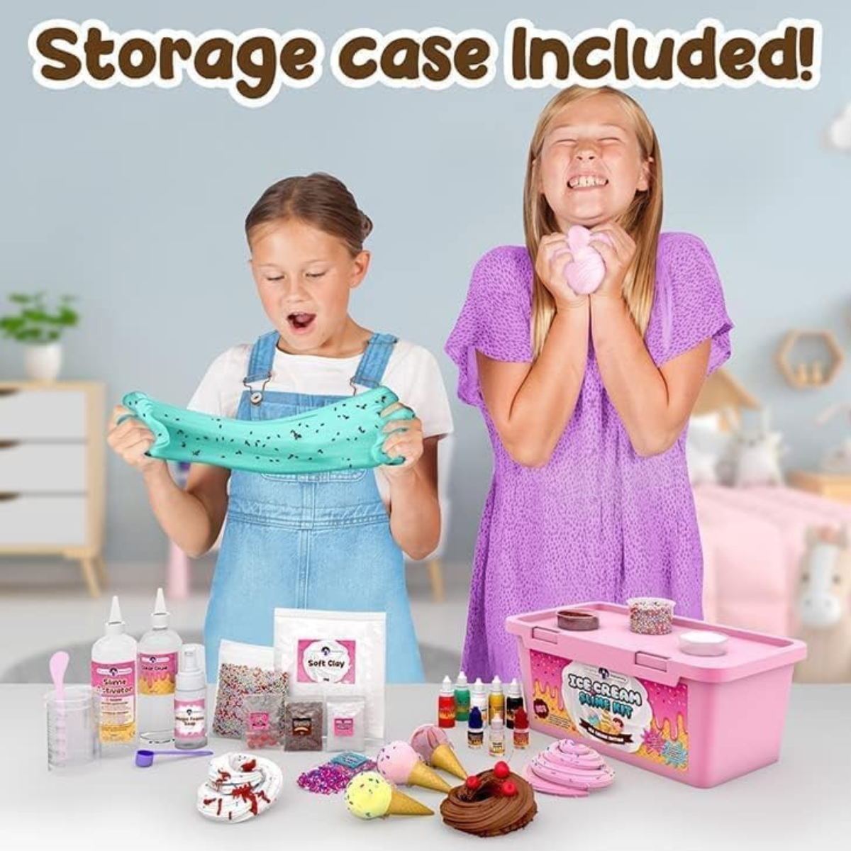 Set Fluffy Slime cu sclipici și accesorii (6+ ani)
