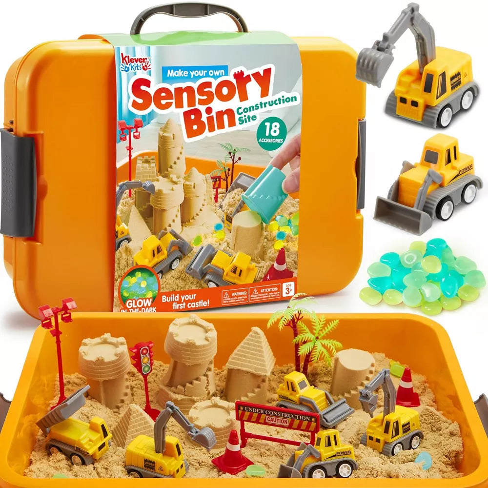 Mega șantier: Set senzorial cu nisip kinetic – Kiddo World RO Mega șantier: Set senzorial cu nisip kinetic – Kiddo World RO
