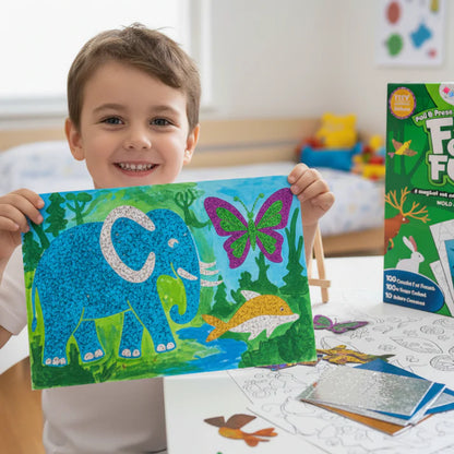 Foil Fun: Lumea animalelor | Set creativ fără mizerie (pentru copii 4–9 ani)