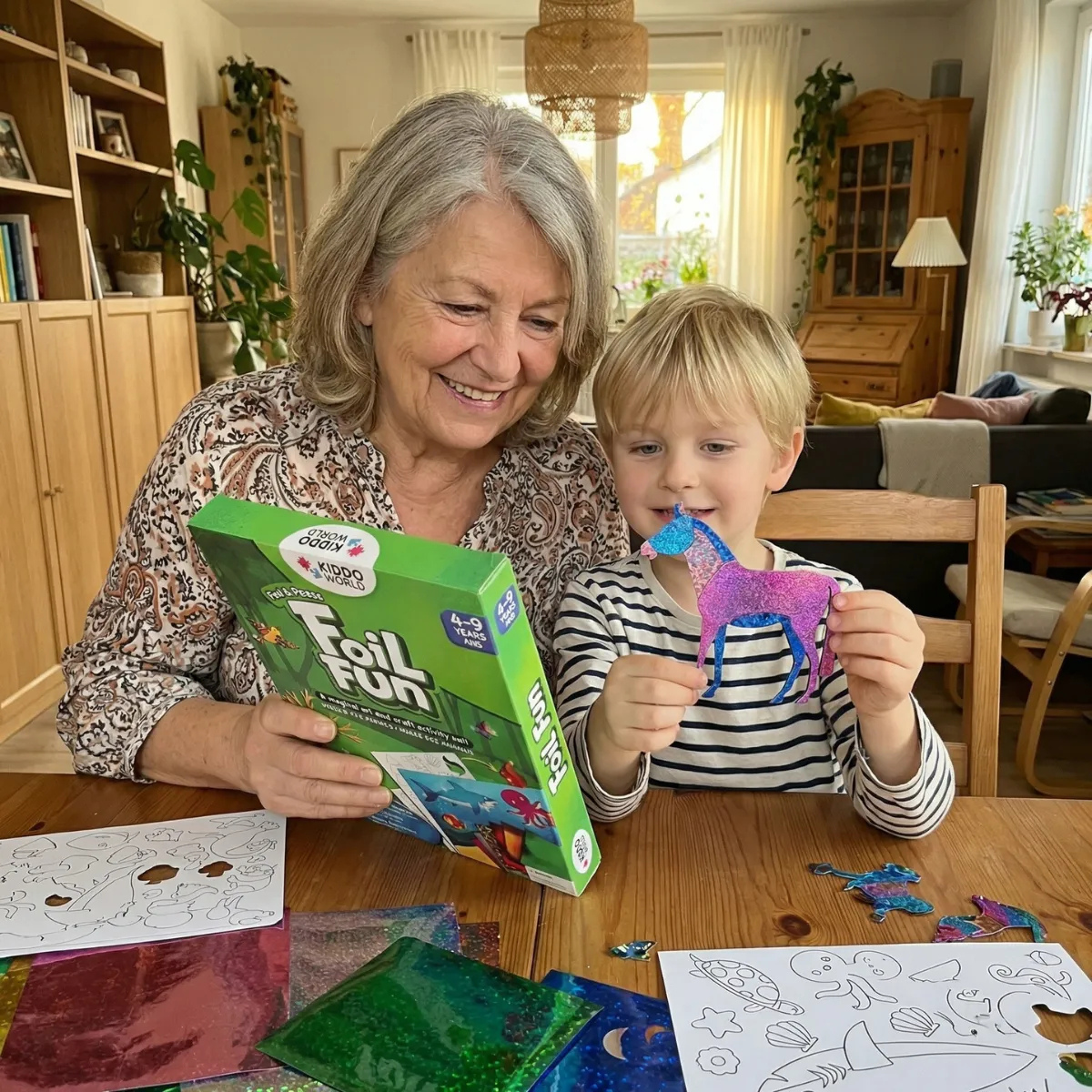 Foil Fun: Lumea animalelor – imagini strălucitoare cu animăluțe, fără murdărie! (4+ ani)