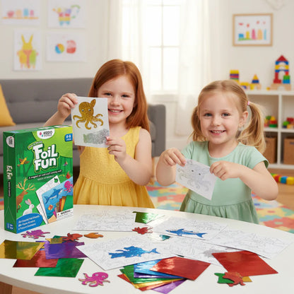 Foil Fun: Lumea animalelor | Set creativ fără mizerie (pentru copii 4–9 ani)