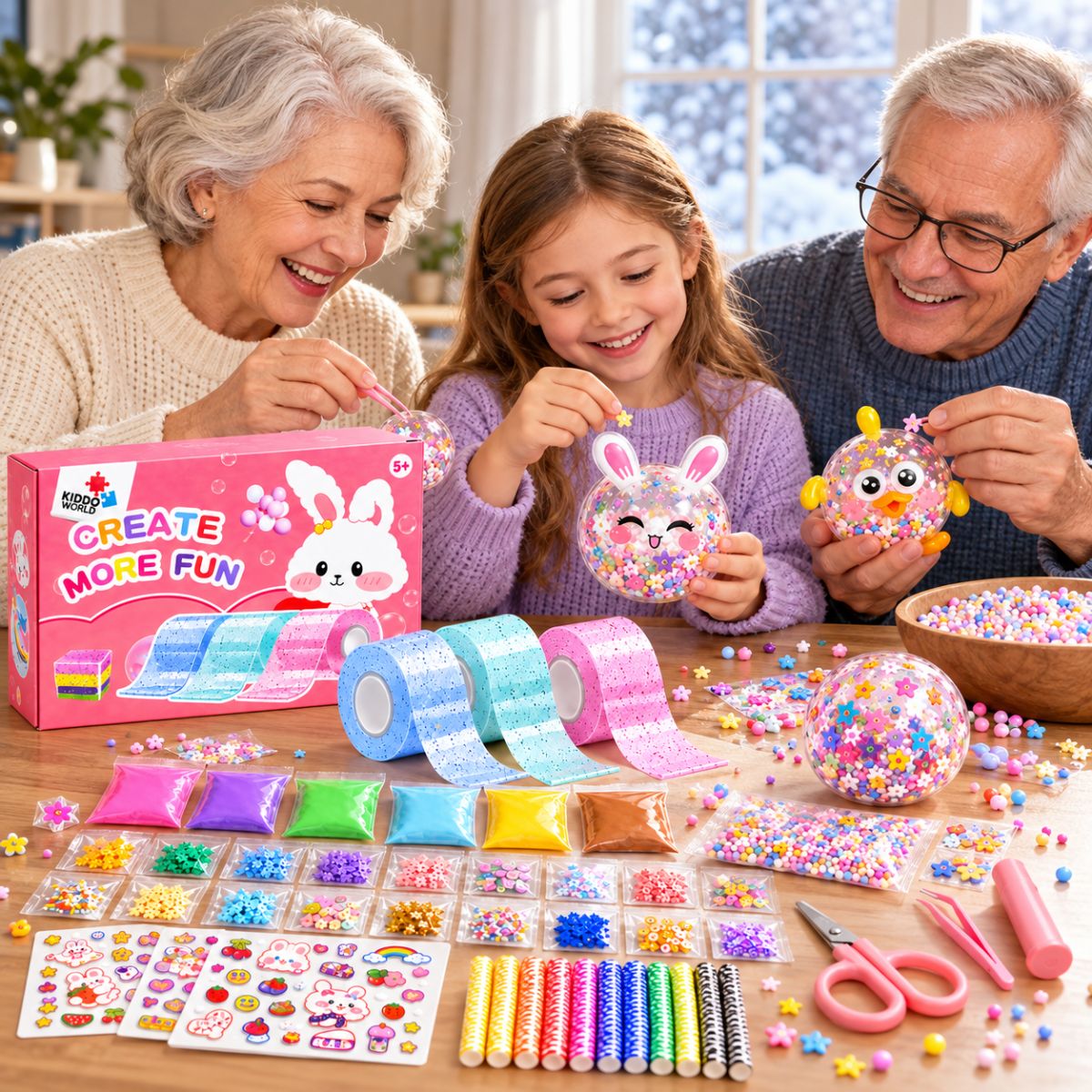 Nano Tape Bubble Squishies – Set creativ de 41 de piese (4+ ani)