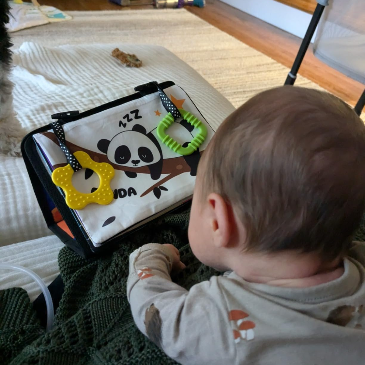 Jucărie senzorială pentru joaca pe burtică cu claxon | 0–12 luni