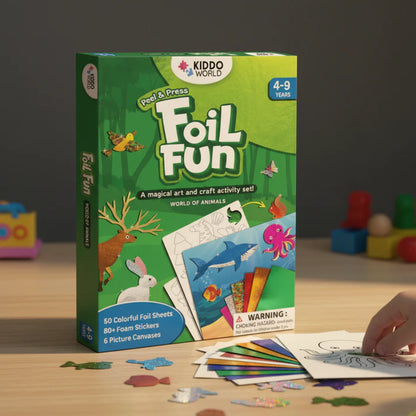 Foil Fun: Lumea animalelor | Set creativ fără mizerie (pentru copii 4–9 ani)