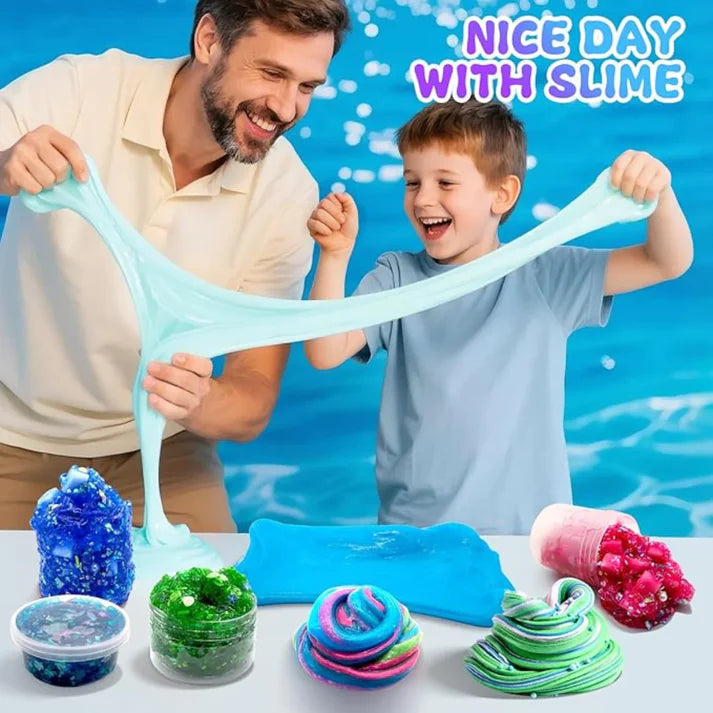 Set Slime 3 în 1 – Galaxy Slime, Ice Cream Slime și Mermaid Ocean Slime! (4+ ani)