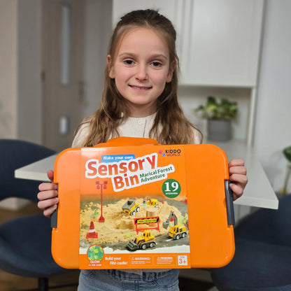 Set senzorial cu nisip magnetic și pietricele fosforescente | Șantier & excavatoare