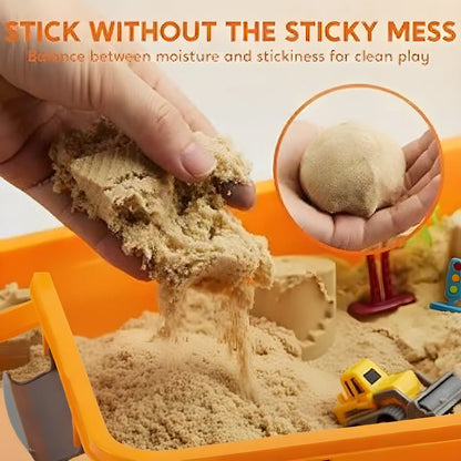 Set senzorial cu nisip magnetic și pietricele fosforescente | Șantier & excavatoare