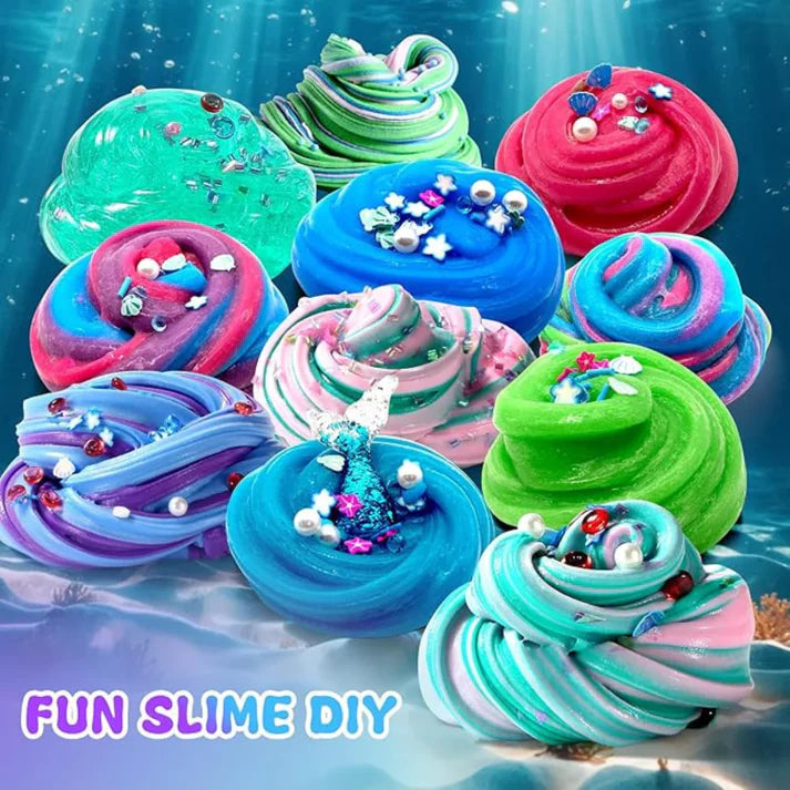 Set Slime 3 în 1 – Galaxy Slime, Ice Cream Slime și Mermaid Ocean Slime! (4+ ani)