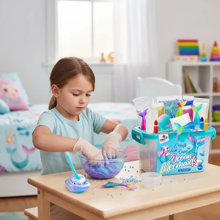 Set Slime 3 în 1 – Galaxy Slime, Ice Cream Slime și Mermaid Ocean Slime! (4+ ani)