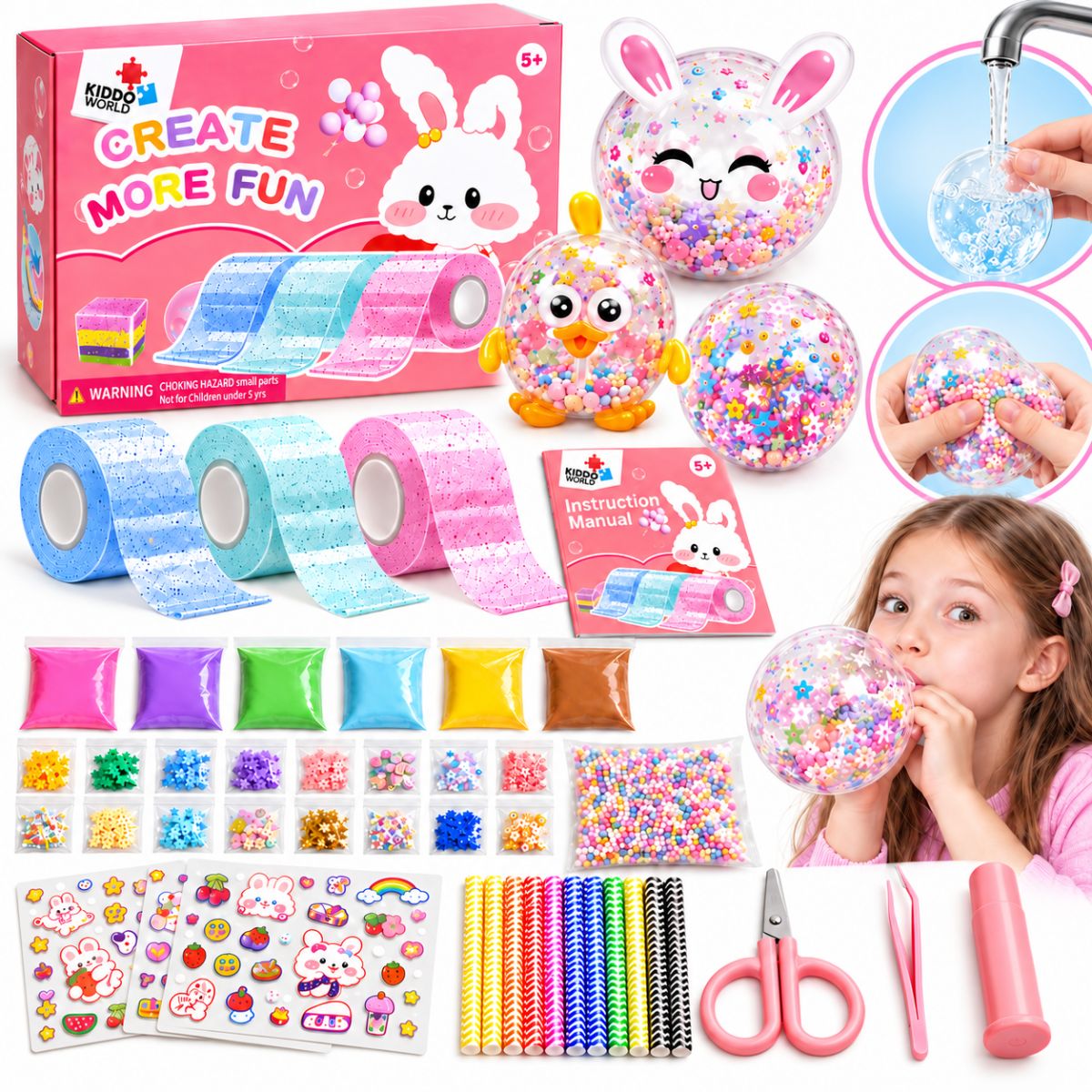 Nano Tape Bubble Squishies – Set creativ de 41 de piese (4+ ani)