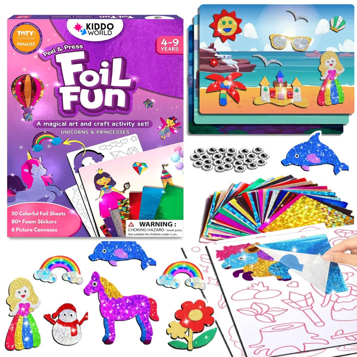 Foil Fun: Unicorni și Prințese – Creează povești strălucitoare fără mizerie! (4+ ani)