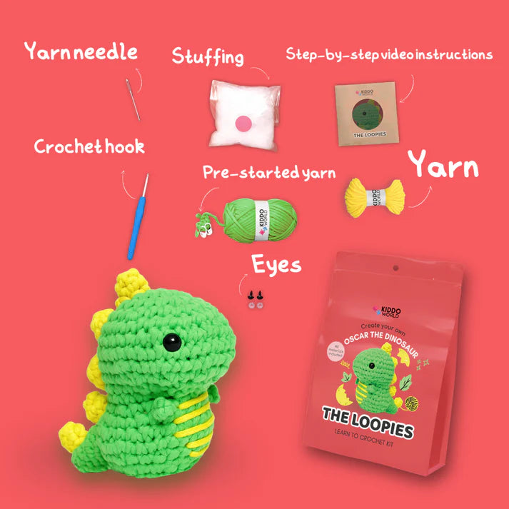 Oscar the Dinosaur | Kit de croșetat pentru începători