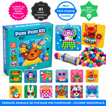 Pom Pom Kit – creează animăluțe 3D pufoase din pompoane moi, fără murdărie! (5+ ani)