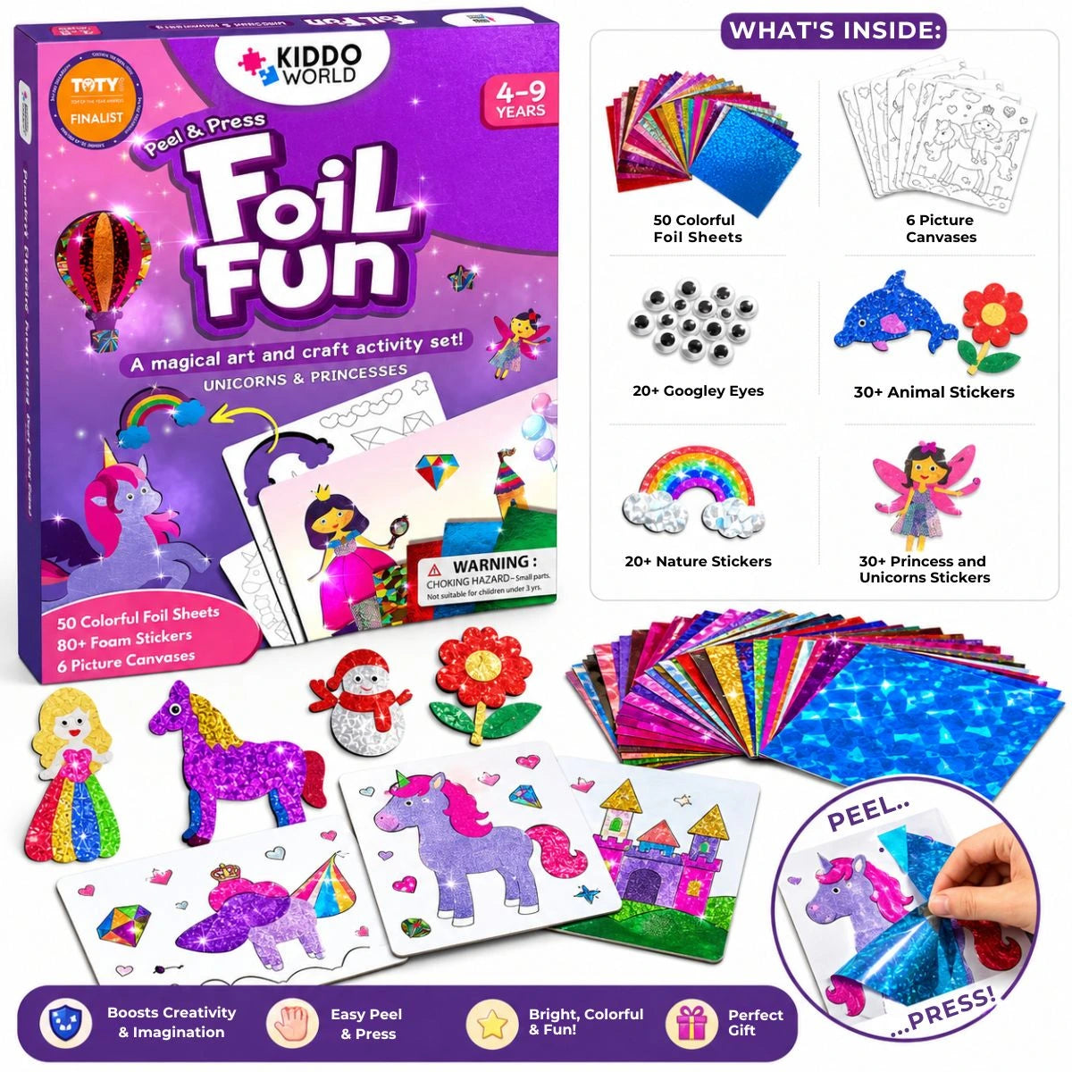 Foil Fun: Unicorni și prințese – imagini strălucitoare de basm, fără murdărie! (4+ ani)