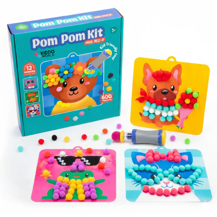 Set creativ Pom Pom cu animale
