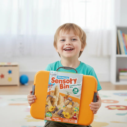 Set senzorial cu nisip magnetic și pietricele fosforescente | Șantier & excavatoare