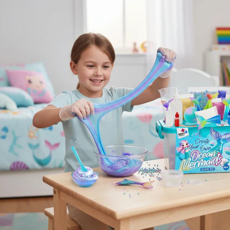 Set Slime 3 în 1 – Galaxy Slime, Ice Cream Slime și Mermaid Ocean Slime! (4+ ani)
