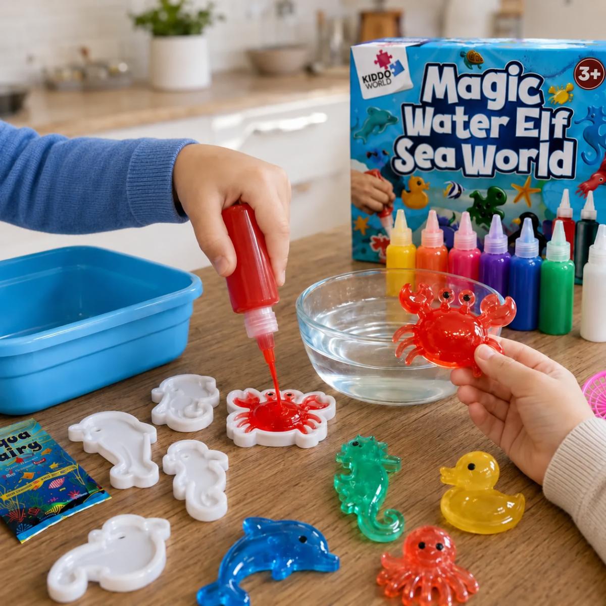 Magic Water Squishies – set creativ pentru crearea figurinelor 3D | 3+ ani