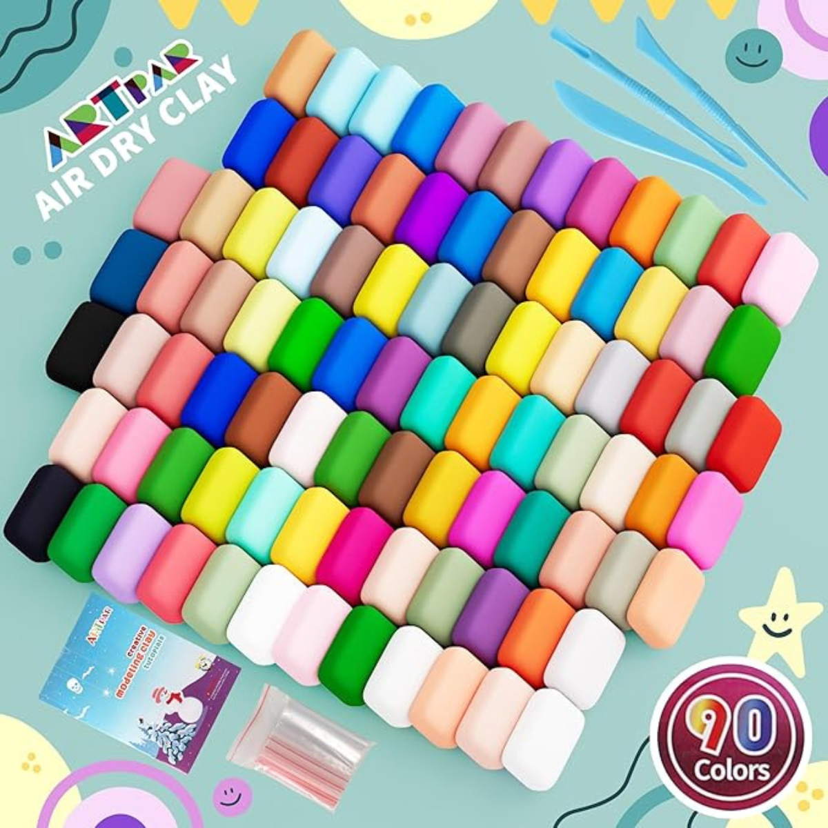 Set de 90 de culori de plastilină MAGICĂ pentru creație nelimitată (3+ ani, asemănătoare cu plastilina)