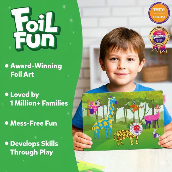 Foil Fun: Lumea animalelor | Set creativ fără mizerie (pentru copii 4–9 ani)