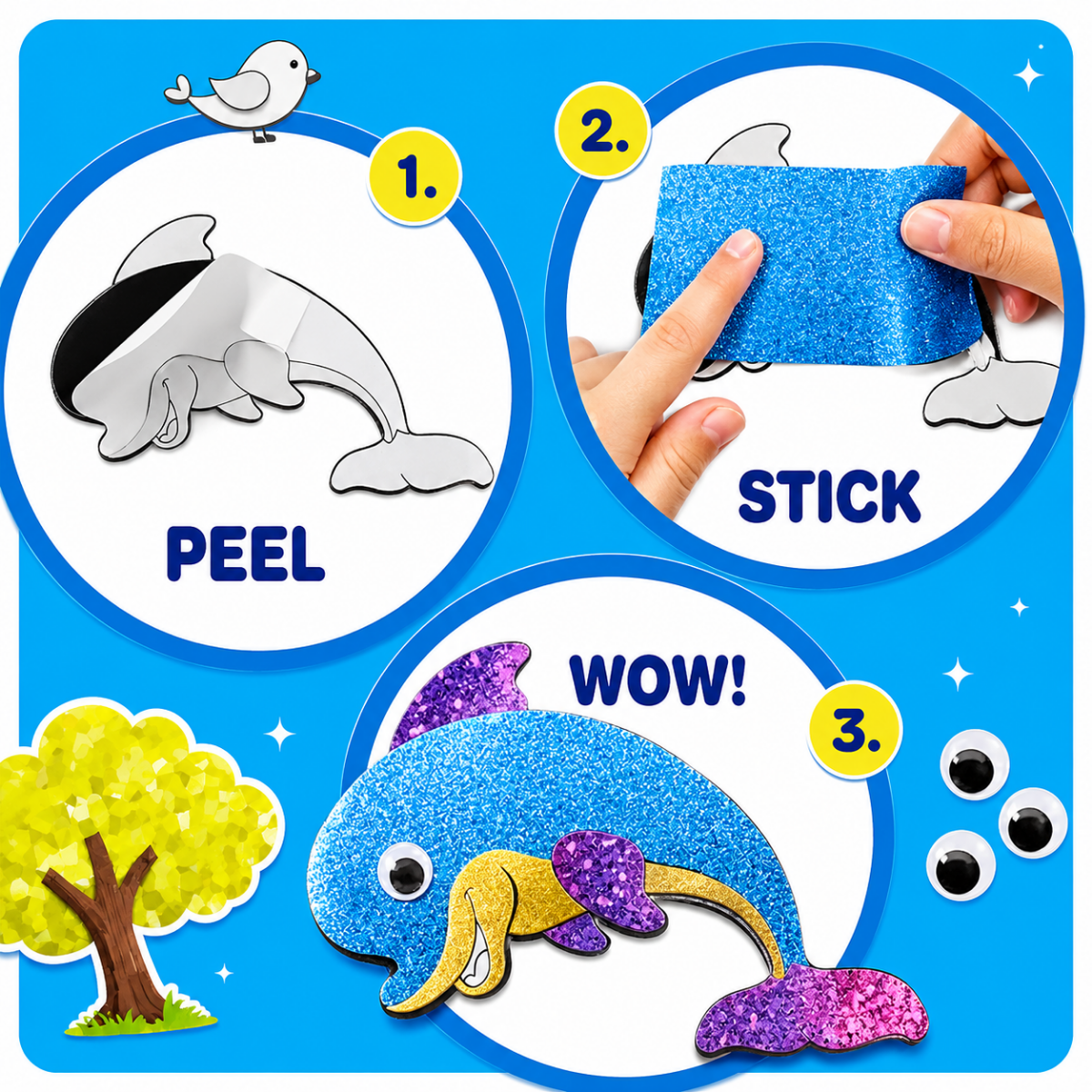 Foil Fun: Lumea animalelor – imagini strălucitoare cu animăluțe, fără murdărie! (4+ ani)