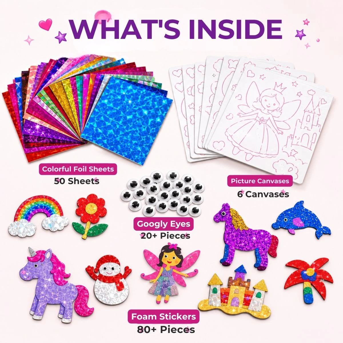 Foil Fun: Unicorni și prințese – imagini strălucitoare de basm, fără murdărie! (4+ ani)