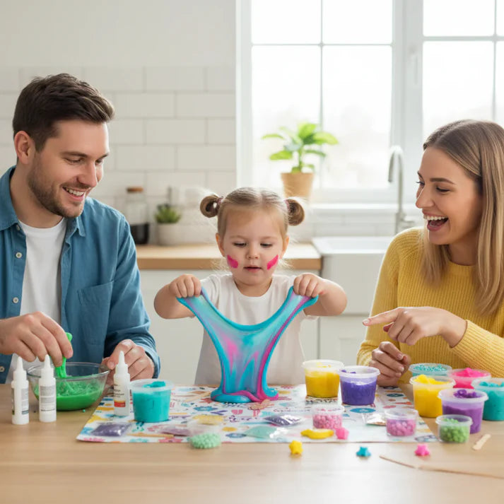 Set Slime 3 în 1 – Galaxy Slime, Ice Cream Slime și Mermaid Ocean Slime! (4+ ani)