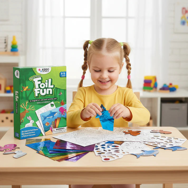 Foil Fun: Lumea animalelor | Set creativ fără mizerie (pentru copii 4–9 ani)