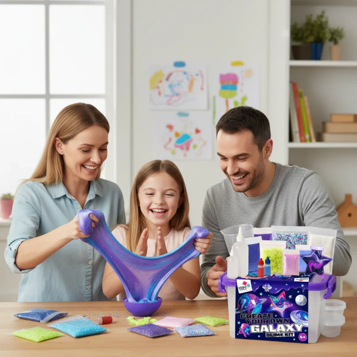 Set Slime 3 în 1 – Galaxy Slime, Ice Cream Slime și Mermaid Ocean Slime! (4+ ani)