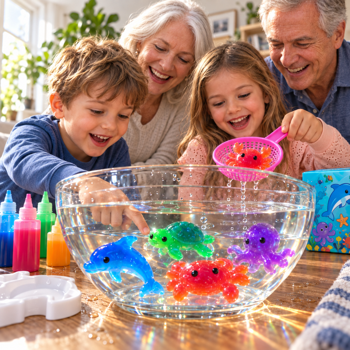 Magic Water Squishies – set creativ pentru crearea figurinelor 3D | 3+ ani