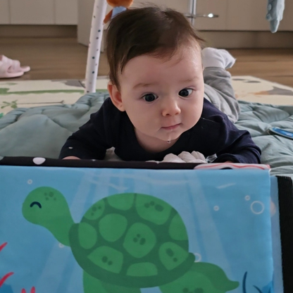 Jucărie senzorială pentru joaca pe burtică cu claxon | 0–12 luni