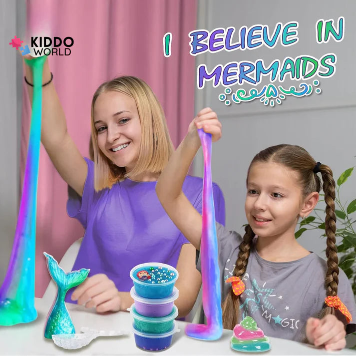 Set Slime 3 în 1 – Galaxy Slime, Ice Cream Slime și Mermaid Ocean Slime! (4+ ani)