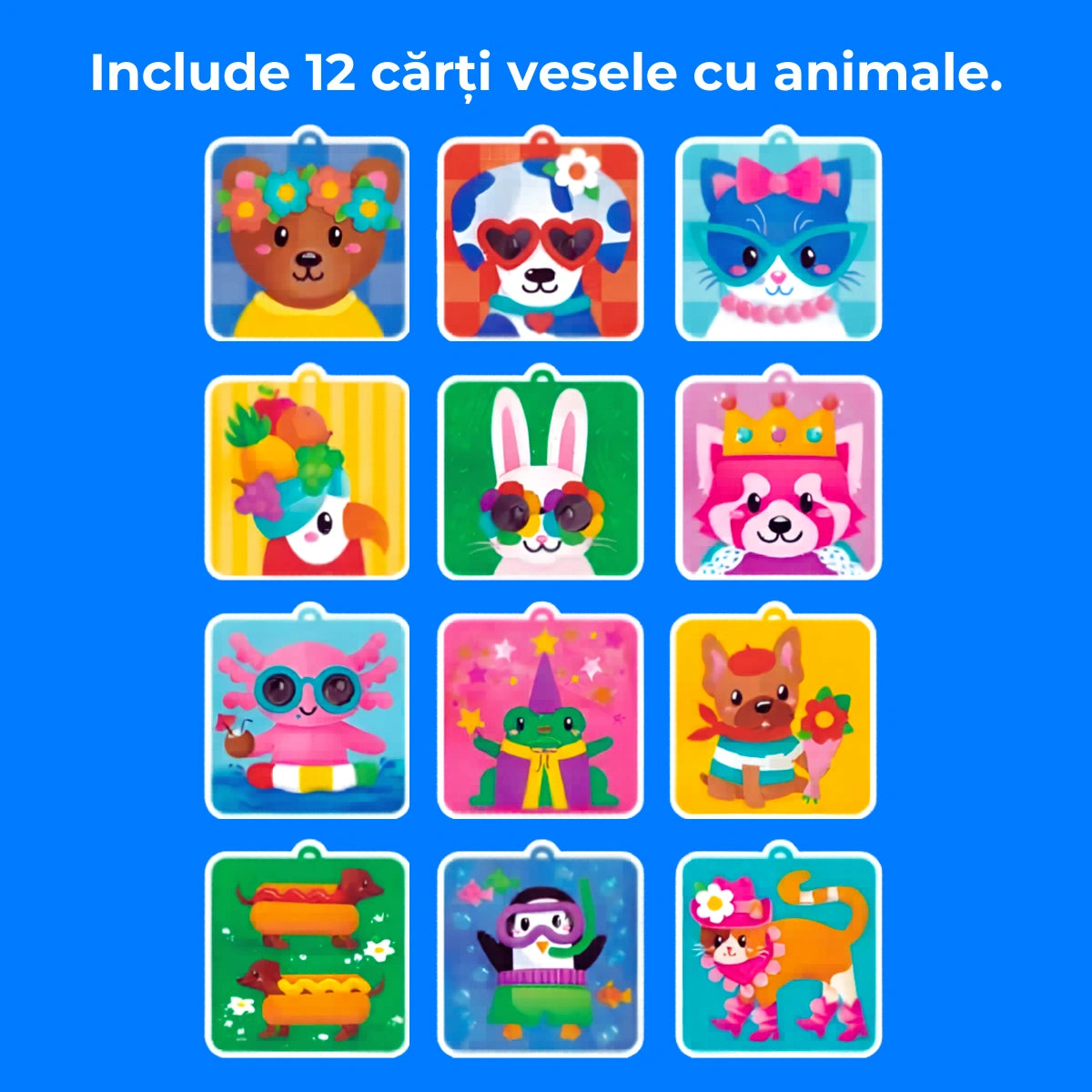 Pom Pom Kit – creează animăluțe 3D pufoase din pompoane moi, fără murdărie! (5+ ani)