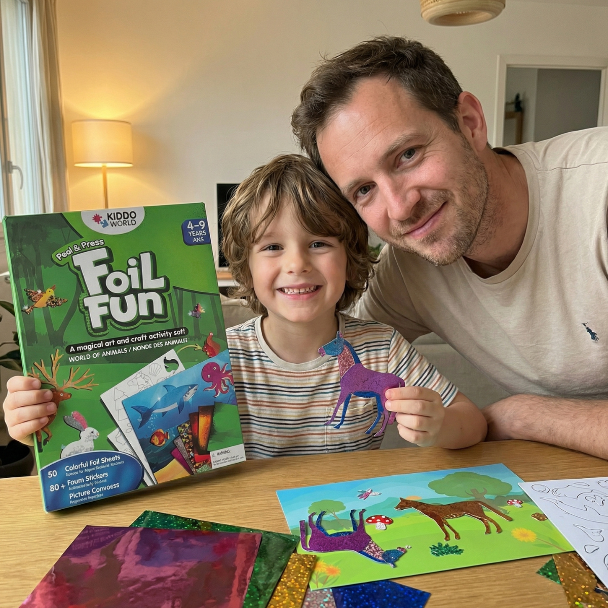 Foil Fun: Lumea animalelor – imagini strălucitoare cu animăluțe, fără murdărie! (4+ ani)