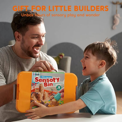 Set senzorial cu nisip magnetic și pietricele fosforescente | Șantier & excavatoare