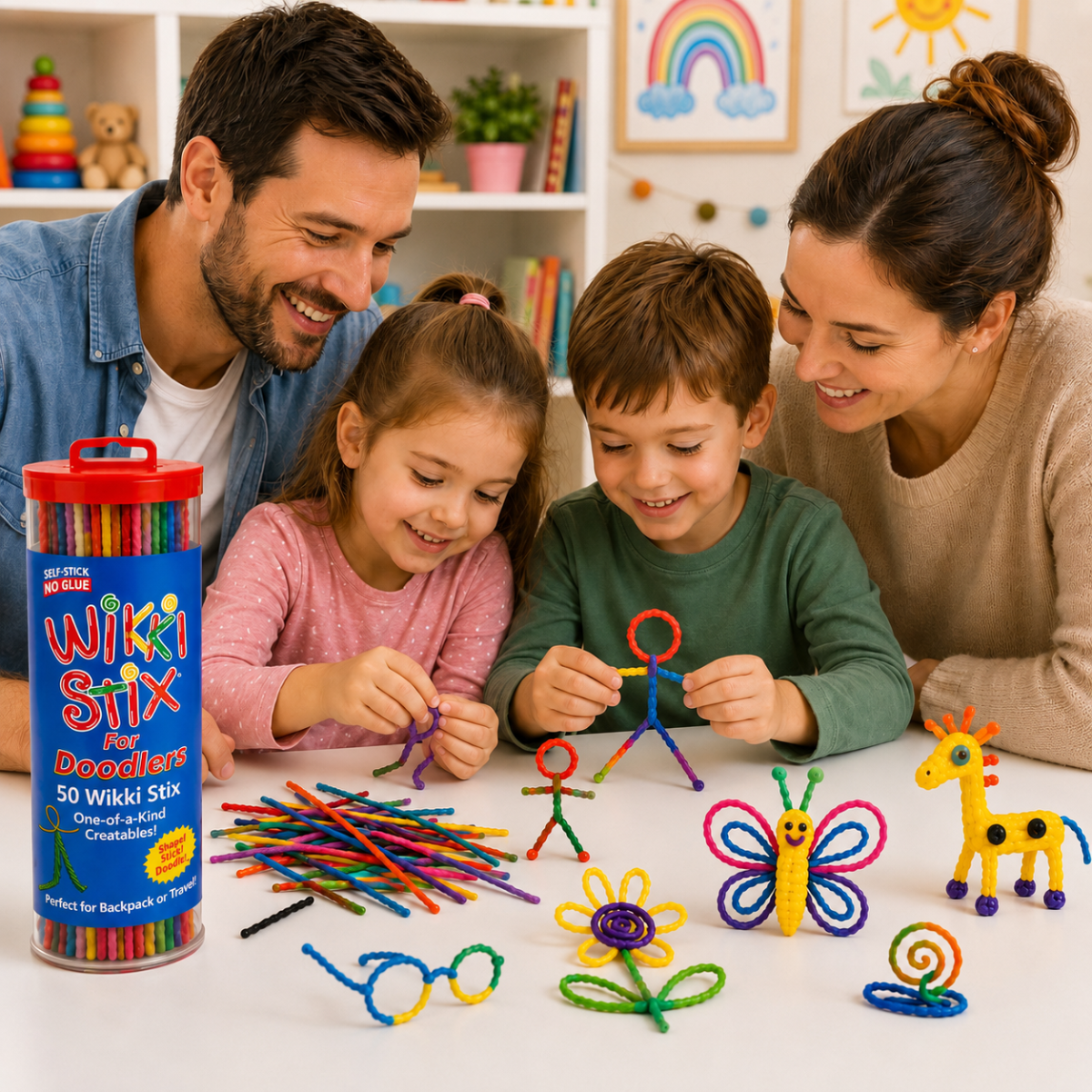 Wikki Stix Șnururi magice cerate (set de 50 de bucăți, 3+ ani)