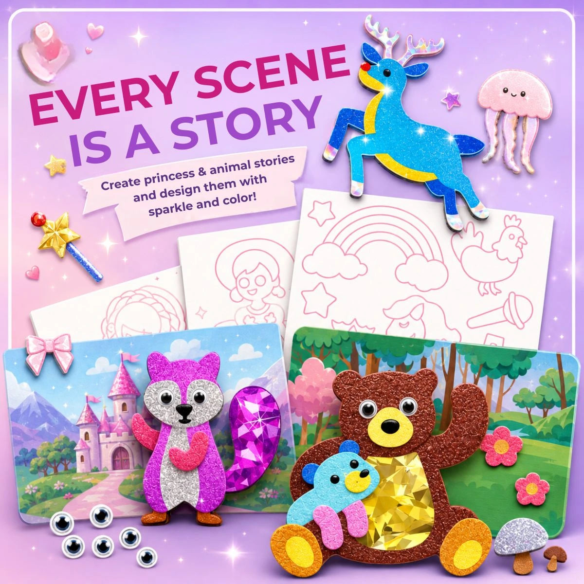 Foil Fun: Unicorni și prințese – imagini strălucitoare de basm, fără murdărie! (4+ ani)
