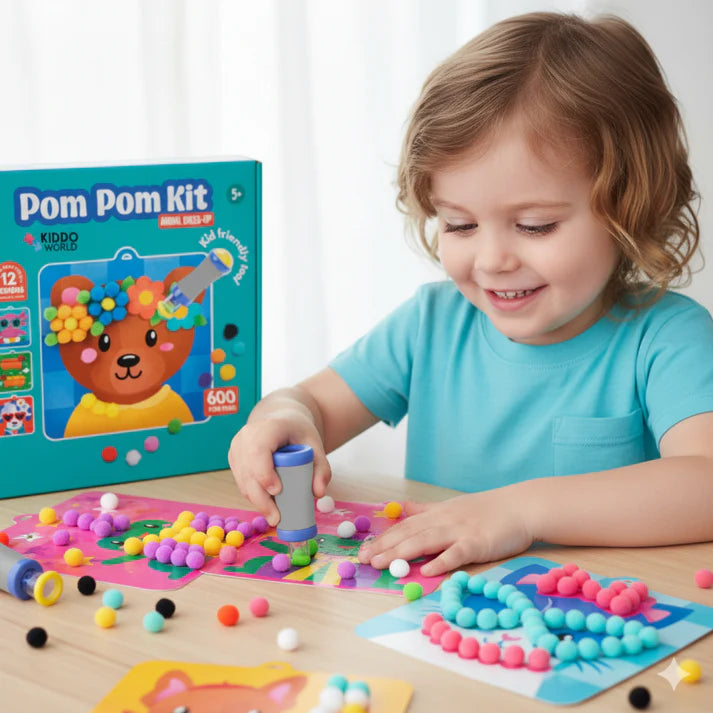 Set creativ Pom Pom cu animale