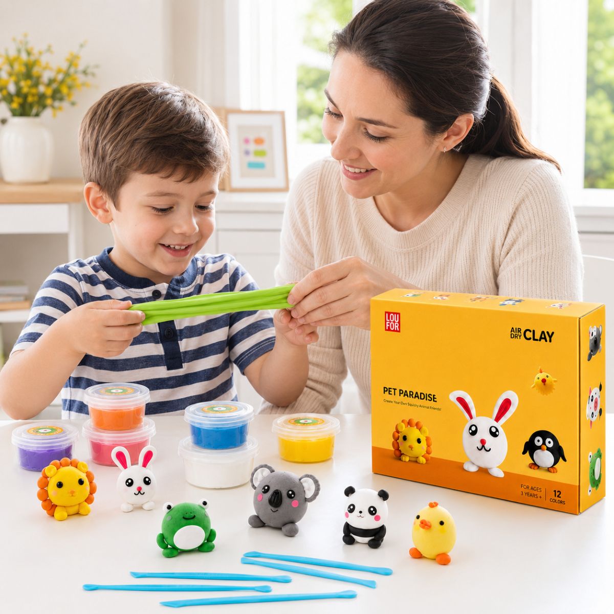 Set DIY Squishy Clay din 64 de piese (4+ ani)