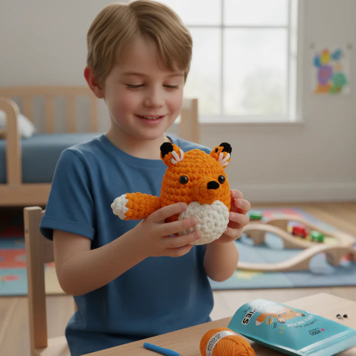 Set de croșetat pentru începători | Vulpița Sofia | Potrivit pentru 10+