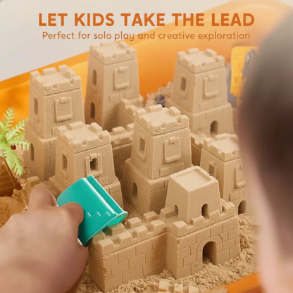 Set de joacă senzorial cu nisip magnetic și pietricele fosforescente | Șantier | pentru copii 3+