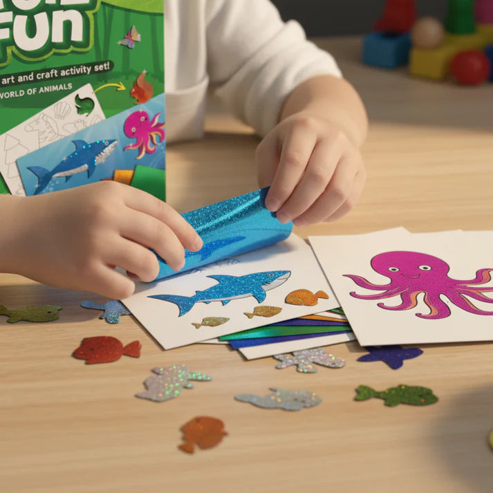 Foil Fun: Lumea animalelor | Set creativ fără mizerie (pentru copii 4–9 ani)