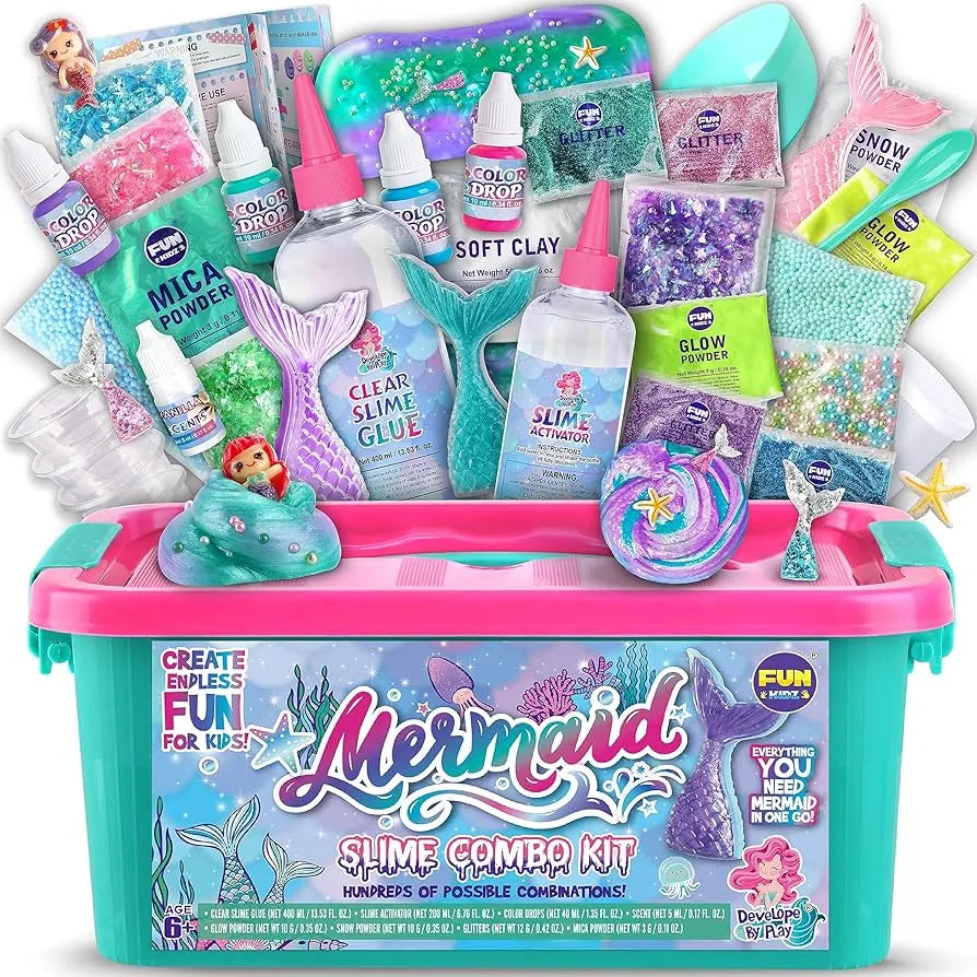 Mermaid Ocean Slime – creează slime marin strălucitor cu sirene! (4+ ani)