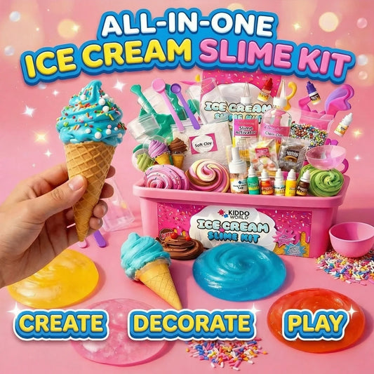 Adună, amestecă și creează: Set complet de 42 piese pentru Ice Cream Slime