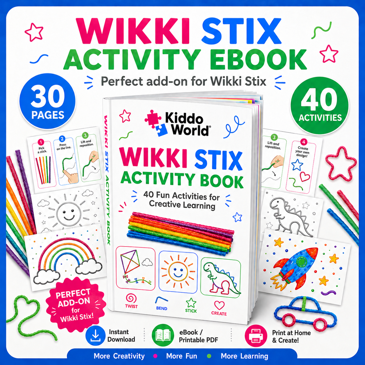 Wikki Stix: Marea e-carte de activități (30 de pagini și 40 de sarcini)