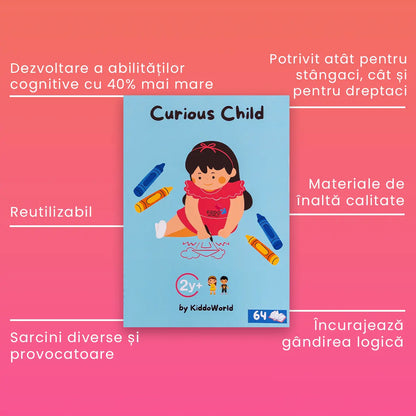 Caiet de lucru pentru trasarea liniilor Curious Child (3+ ani)