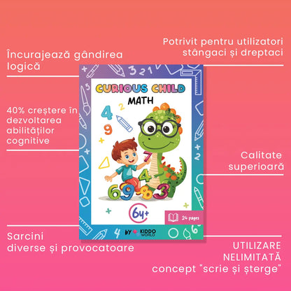 Caiet de lucru pentru matematică Curious Child (6+ ani)