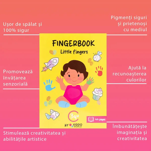 Carte de colorat cu amprentă Little Fingers (3+ ani)