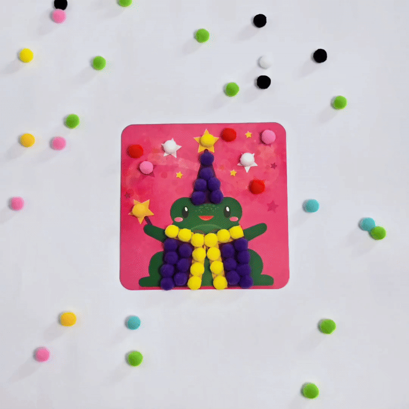 Pom Pom Kit | Joc creativ senzorial cu pompoane | pentru copii 5+